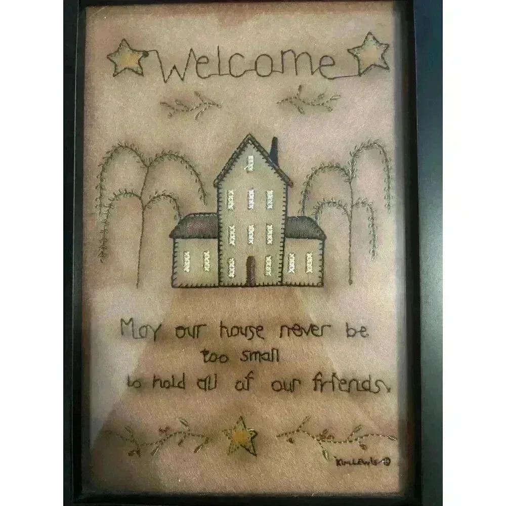 Kim Lewis | Welcome Friends Sign | Handmade Home Decor